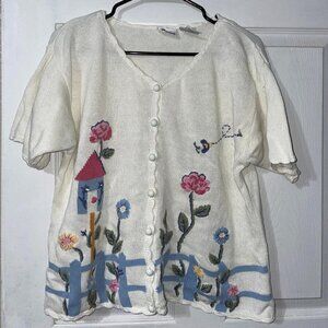 Vintage Short Sleeve Button Down, KNIT